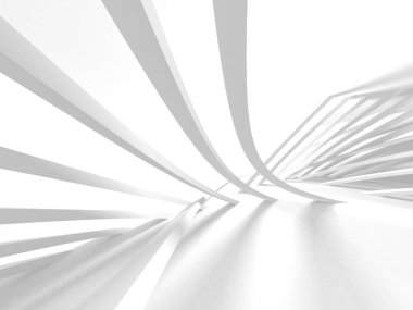 Beyaz Mimarlık inşaat Modern iç arka plan. 3D render illüstrasyon