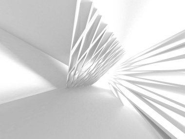 Beyaz Mimarlık inşaat Modern iç arka plan. 3D render illüstrasyon