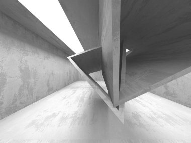 Geometrik beton mimari arka plan. 3D render illüstrasyon