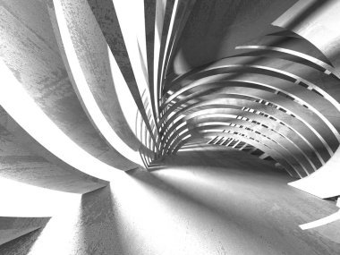 Geometrik beton mimari arka plan. 3D render illüstrasyon