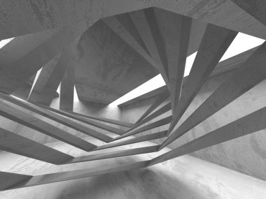 Geometrik beton mimari arka plan. 3D render illüstrasyon