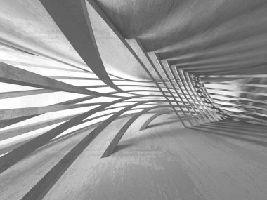 Geometrik beton mimari arka plan. 3D render illüstrasyon