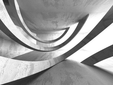 Geometrik beton mimari arka plan. 3D render illüstrasyon