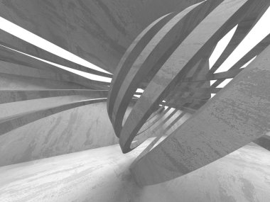 Geometrik beton mimari arka plan. 3D render illüstrasyon