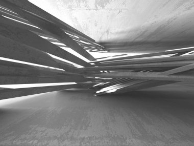 Geometrik beton mimari arka plan. 3D render illüstrasyon