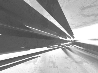 Geometrik beton mimari arka plan. 3D render illüstrasyon