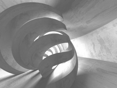 Geometrik beton mimari arka plan. 3D render illüstrasyon