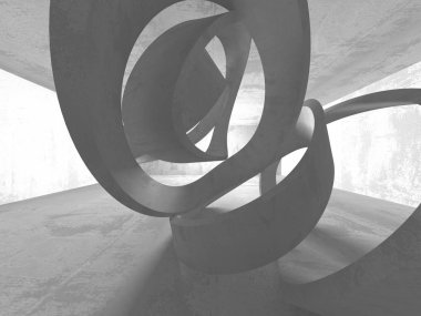 Geometrik beton mimari arka plan. 3D render illüstrasyon