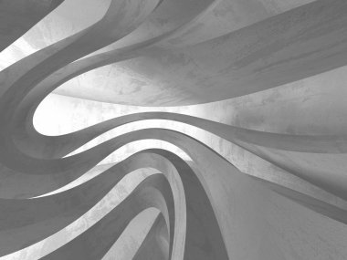 Beton mimari arka plan. Soyut boş karanlık oda. 3D render illüstrasyon