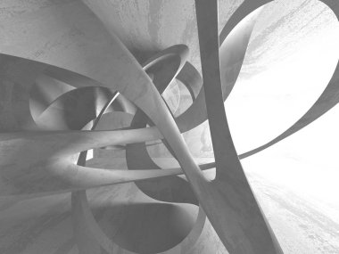 Beton mimari arka plan. Soyut boş karanlık oda. 3D render illüstrasyon