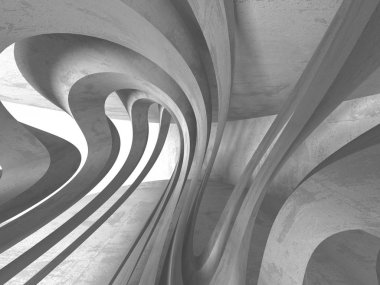 Beton mimari arka plan. Soyut boş karanlık oda. 3D render illüstrasyon