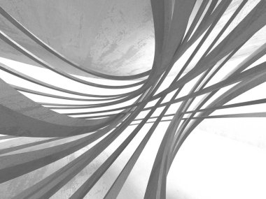 Beton mimari arka plan. Soyut boş karanlık oda. 3D render illüstrasyon