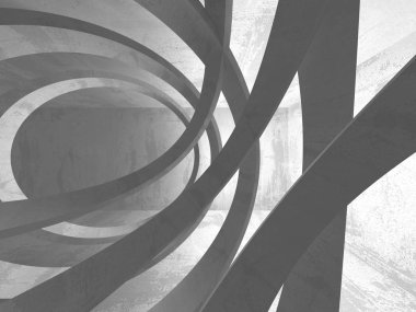 Geometrik beton mimari arka plan. 3D render illüstrasyon