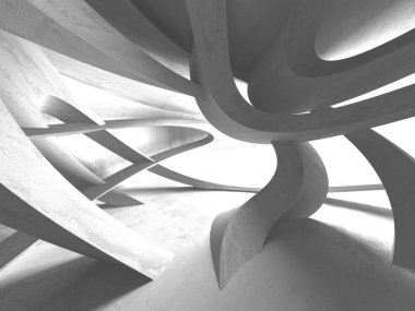 Geometrik beton mimari arka plan. 3D render illüstrasyon