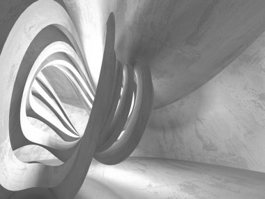 Geometrik beton mimari arka plan. 3D render illüstrasyon