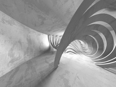 Geometrik beton mimari arka plan. 3D render illüstrasyon