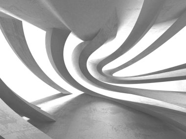 Geometrik beton mimari arka plan. 3D render illüstrasyon