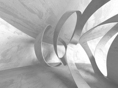 Geometrik beton mimari arka plan. 3D render illüstrasyon