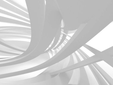 Soyut modern beyaz mimari arka planı. 3d resimleme