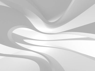 Soyut modern beyaz mimari arka planı. 3d resimleme