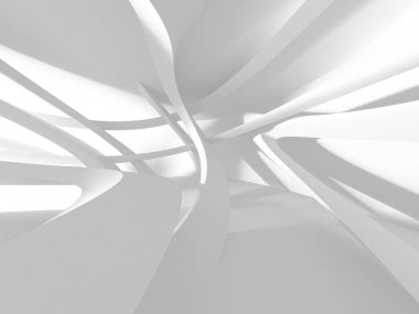 Soyut modern beyaz mimari arka planı. 3d resimleme