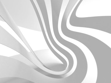 Soyut modern beyaz mimari arka planı. 3d resimleme