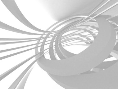 Soyut modern beyaz mimari arka planı. 3d resimleme