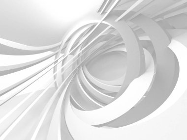 Soyut modern beyaz mimari arka planı. 3d resimleme