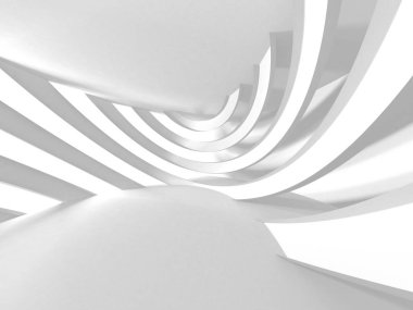 Soyut modern beyaz mimari arka planı. 3d resimleme