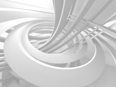 Soyut modern beyaz mimari arka planı. 3d resimleme