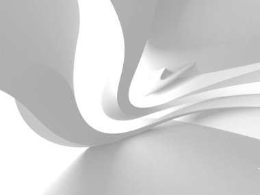 Soyut modern beyaz mimari arka planı. 3d resimleme