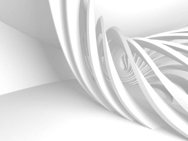 Soyut modern beyaz mimari arka planı. 3d resimleme