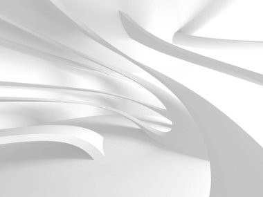 Soyut modern beyaz mimari arka planı. 3d resimleme