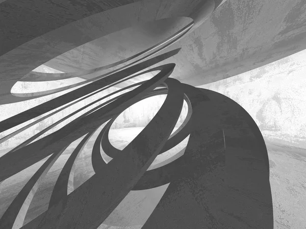 Geometrik beton mimari arka plan. 3D render illüstrasyon