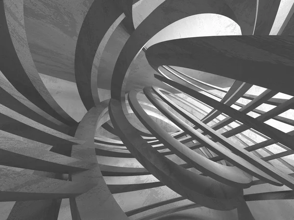 Karanlık beton boş oda. Modern mimari tasarım. Kentsel dokulu arka plan. 3D render illüstrasyon