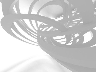 Fütüristik beyaz mimari tasarım arka plan. 3D render illüstrasyon