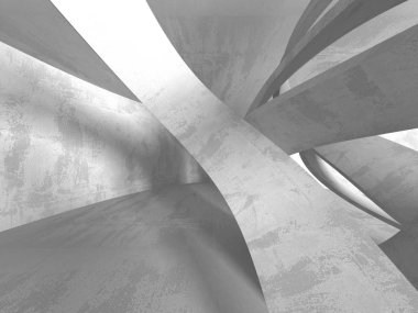 Karanlık Bodrum boş odası iç. Beton duvarlar. Mimari arka plan. 3D render illüstrasyon