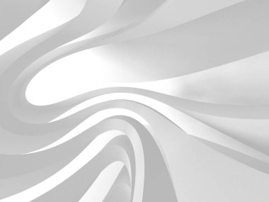 Beyaz Mimarlık inşaat Modern iç arka plan. 3D render illüstrasyon