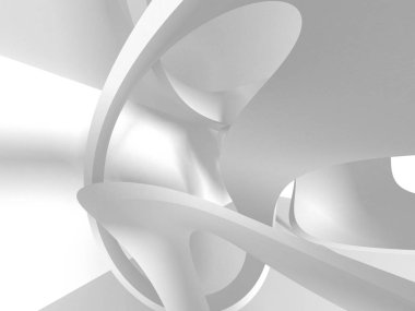 Beyaz Mimarlık inşaat Modern iç arka plan. 3D render illüstrasyon