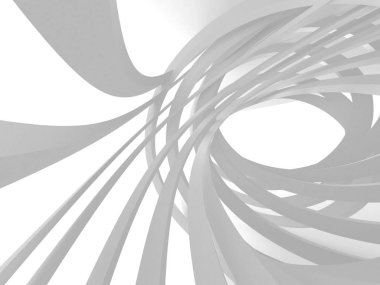 Beyaz Mimarlık inşaat Modern iç arka plan. 3D render illüstrasyon