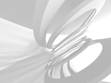 Beyaz Mimarlık inşaat Modern iç arka plan. 3D render illüstrasyon