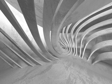 Geometrik beton mimari arka plan. 3D render illüstrasyon