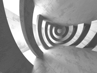 Geometrik beton mimari arka plan. 3D render illüstrasyon