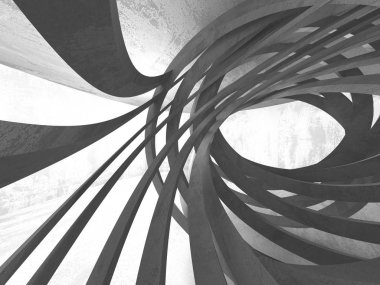 Geometrik beton mimari arka plan. 3D render illüstrasyon