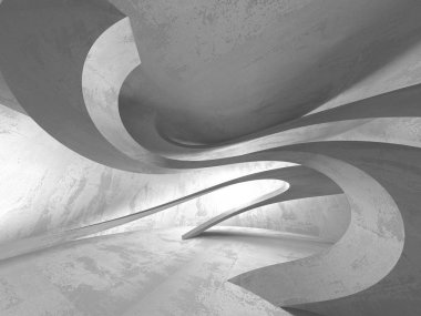 Geometrik beton mimari arka plan. 3D render illüstrasyon