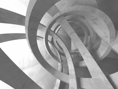 Geometrik beton mimari arka plan. 3D render illüstrasyon