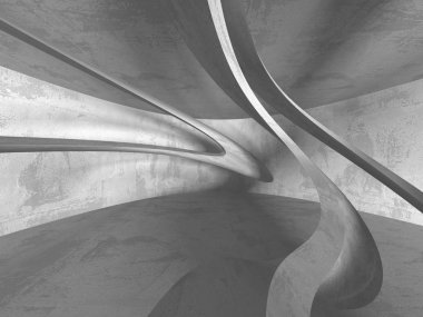 Geometrik beton mimari arka plan. 3D render illüstrasyon