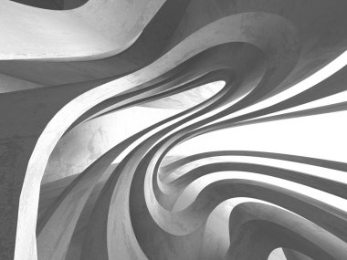 Geometrik beton mimari arka plan. 3D render illüstrasyon