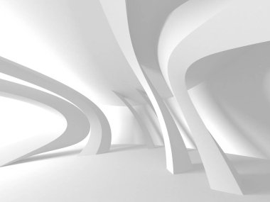 Geometrik beton mimari arka plan. 3D render illüstrasyon