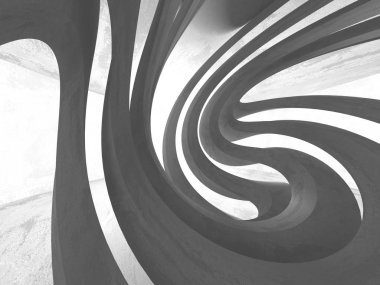 Geometrik beton mimari arka plan. 3D render illüstrasyon